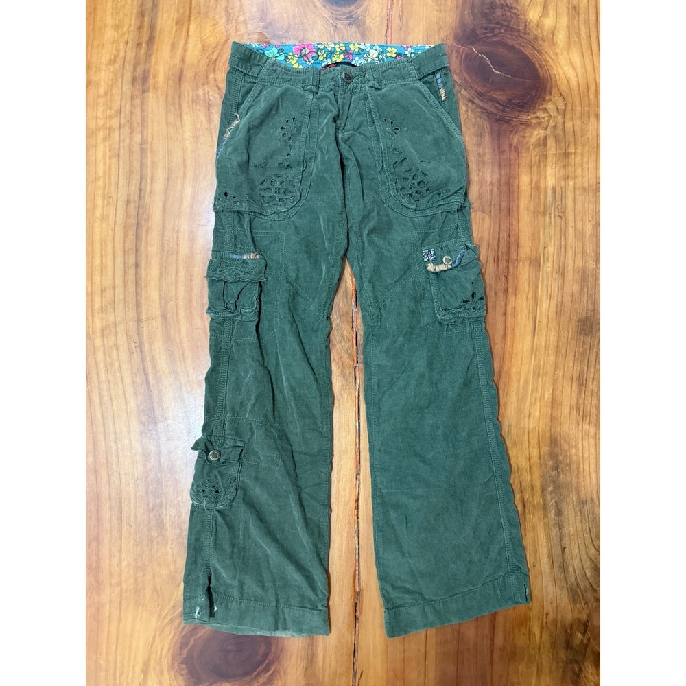 Vintage Y2K Miss Me Pants Small Wide leg Cargo Corduroy Cotton Paratrooper X3-6